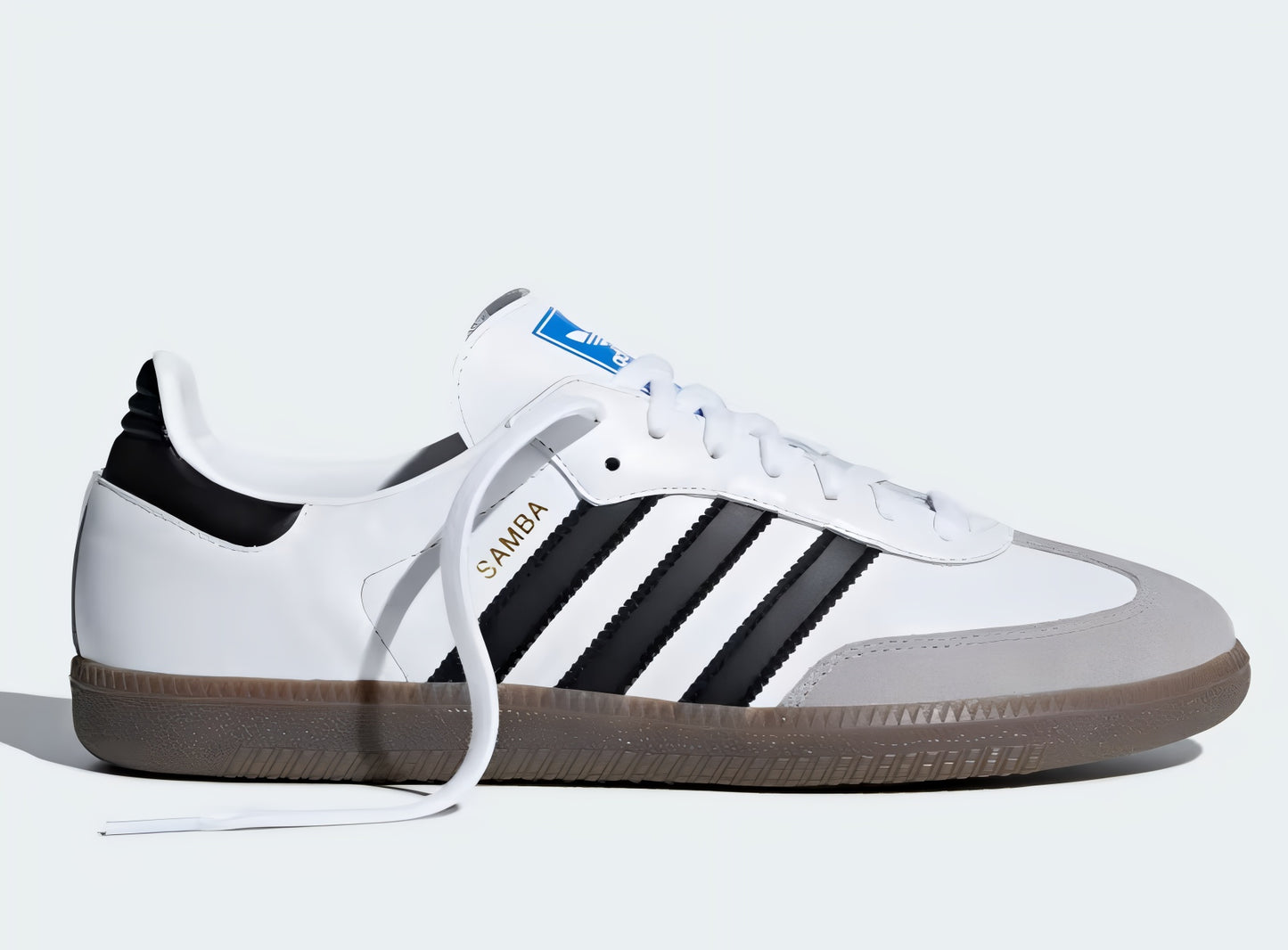 ADIDAS SAMBA Men White And Black OG Leather Casual Shoes