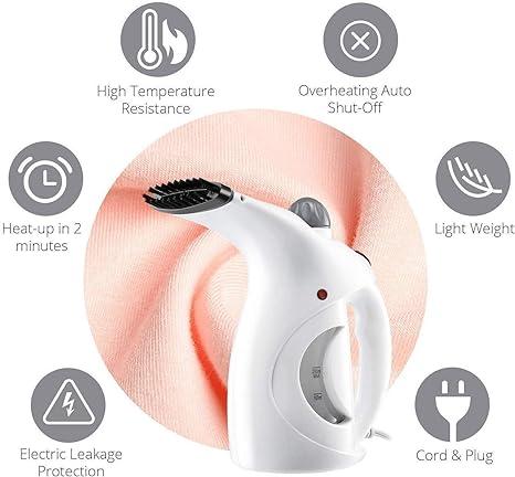 Fast Heat-up Portable Handheld Garment/Facial Vapor Steamer Iron Brush for Home and Travel