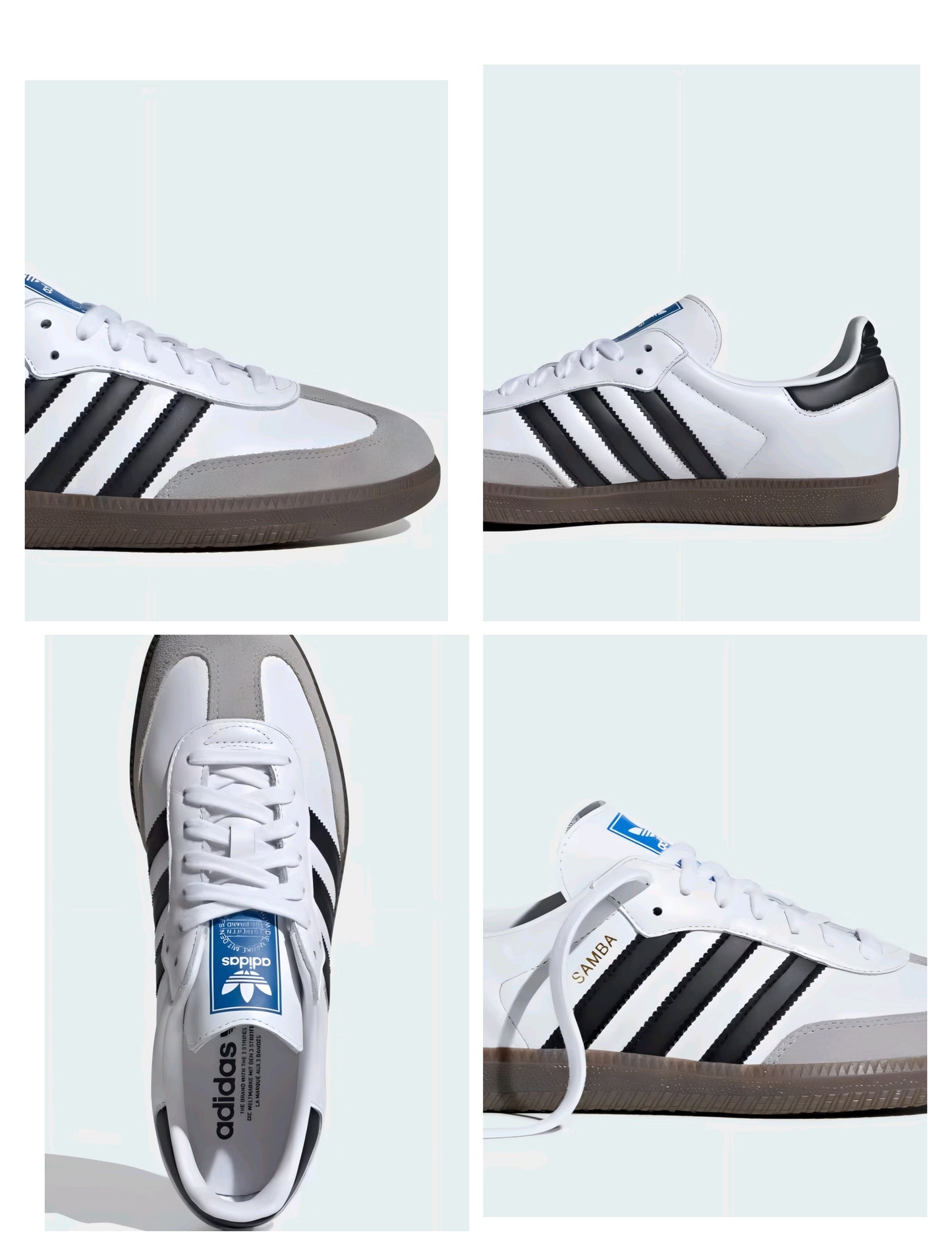 ADIDAS SAMBA Men White And Black OG Leather Casual Shoes