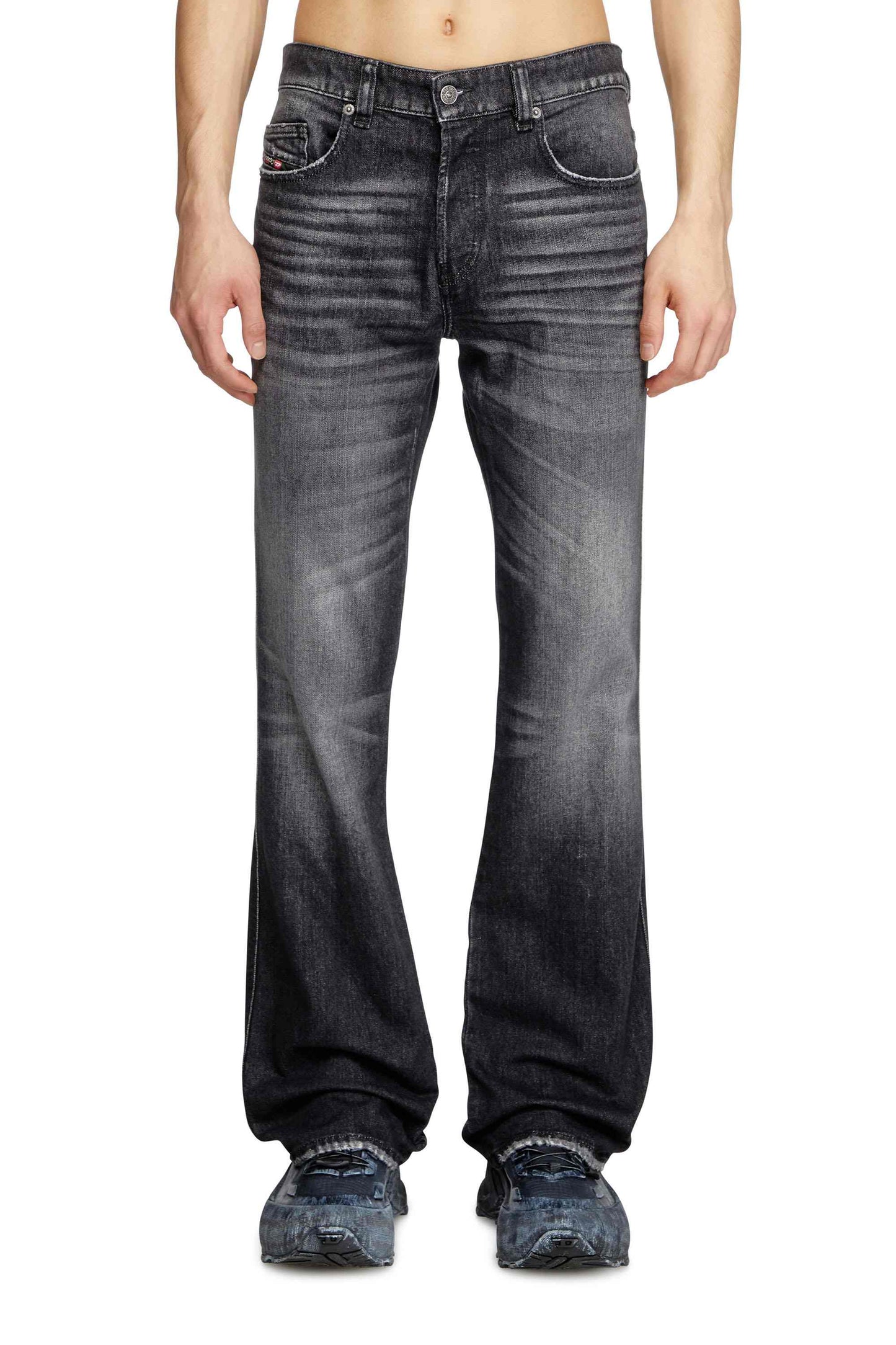 Men’s Washed Black Bootcut Denim Jeans