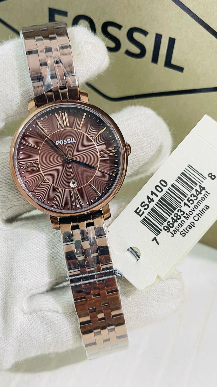 Fossil ES4100 Jacqueline Brown Dial Stainless Steel Women’s Watch