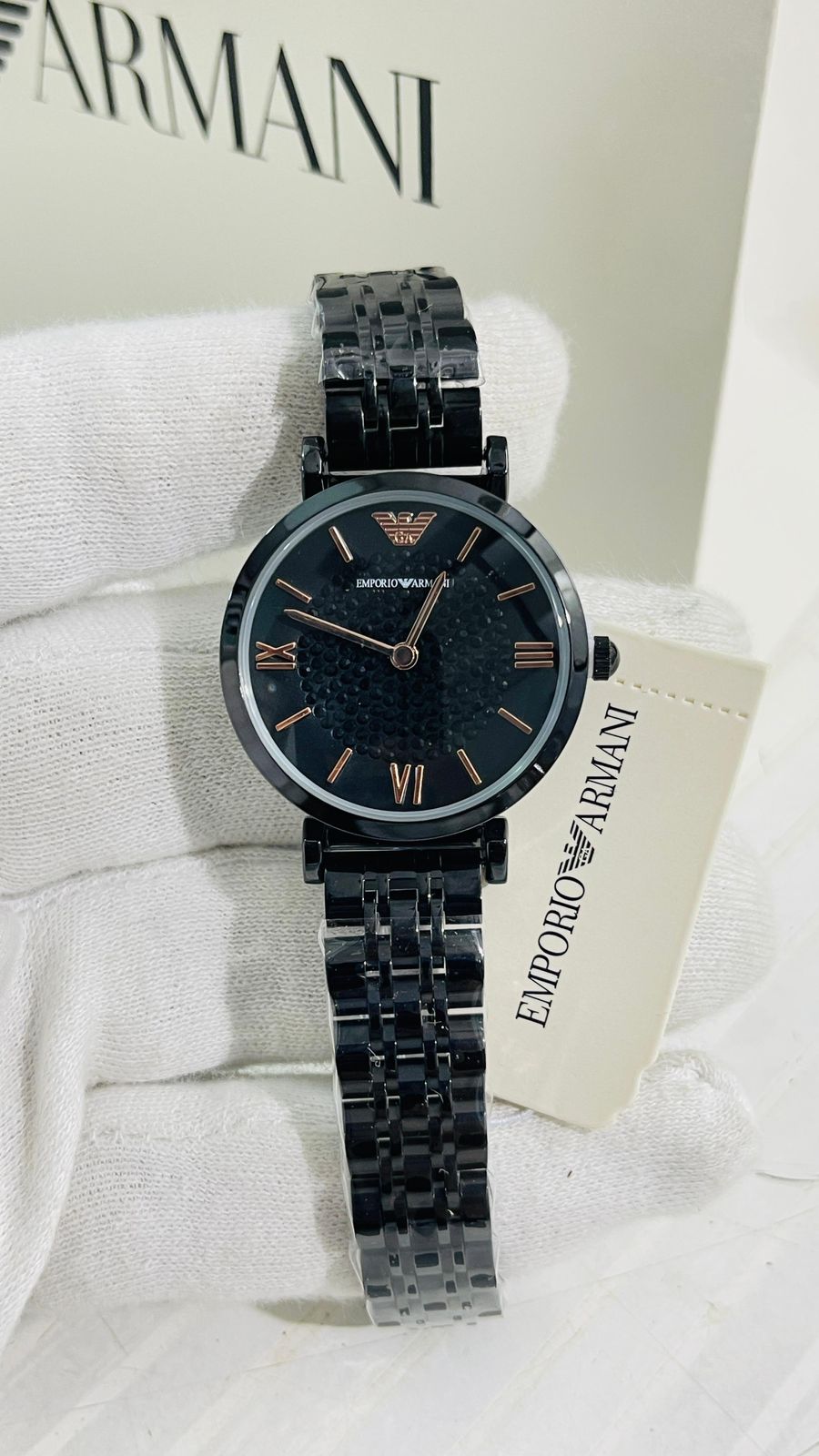 Emporio Armani Elegant Black Ceramic Watch