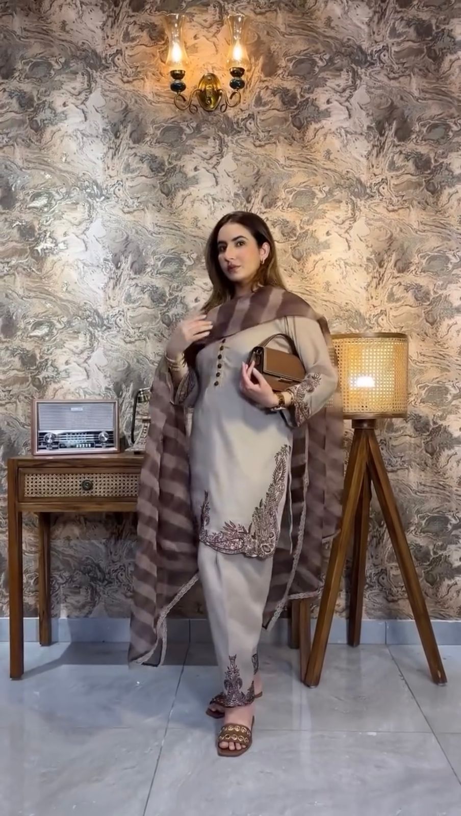 Designer Embroidered Fox Georgette Set