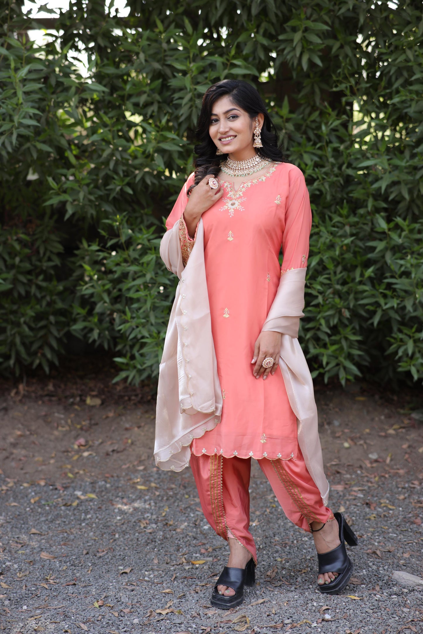 KAVYA β 3164 | Designer Dhoti-Top Set (3-Piece) πΈ