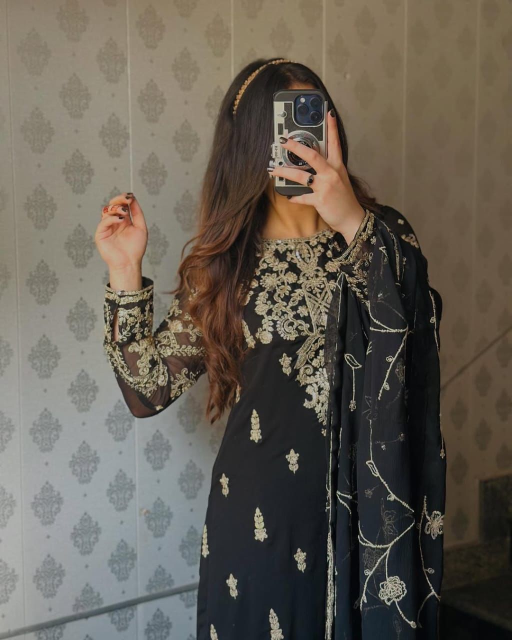 Premium Designer Chinnon Silk Suit Set