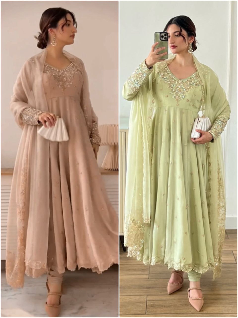 Premium Designer Embroidered Gown Set