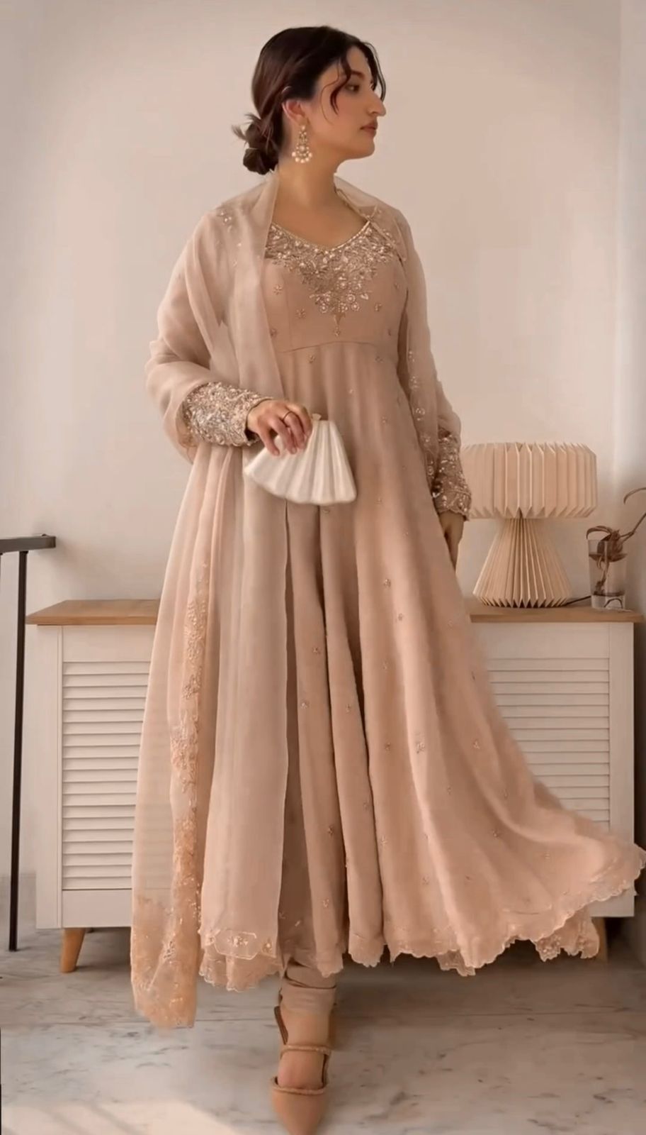 Premium Designer Embroidered Gown Set