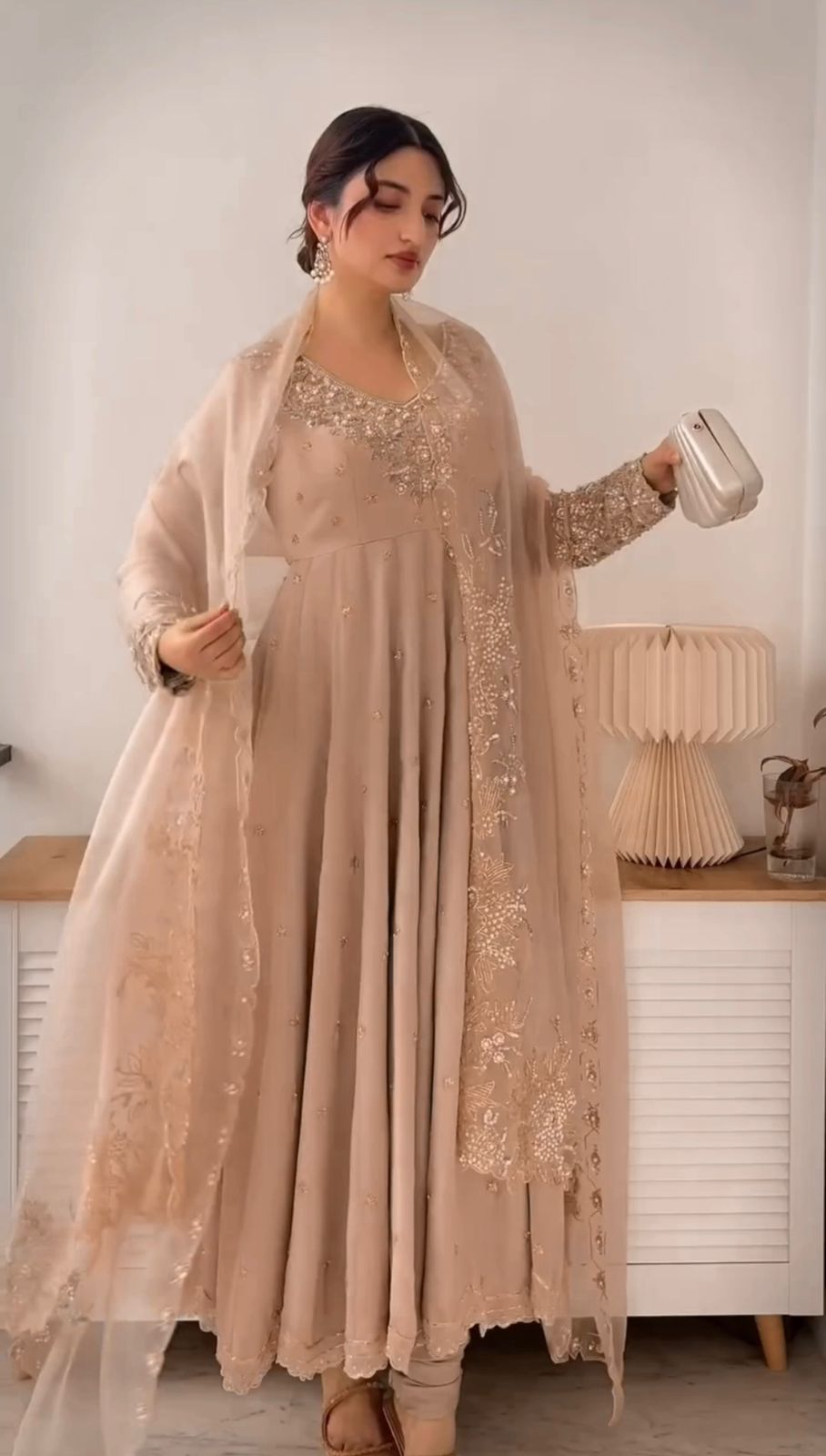 Premium Designer Embroidered Gown Set