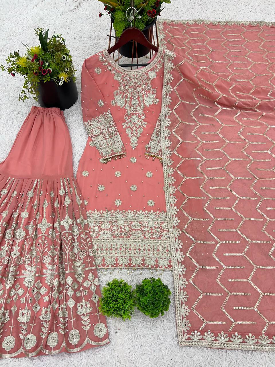 "Gulbahaar" – Floral Glow Sharara Set