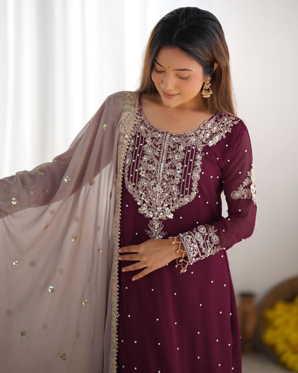 "Mehrnaz" β Georgette Glam Edition Heavy Faux Georgette