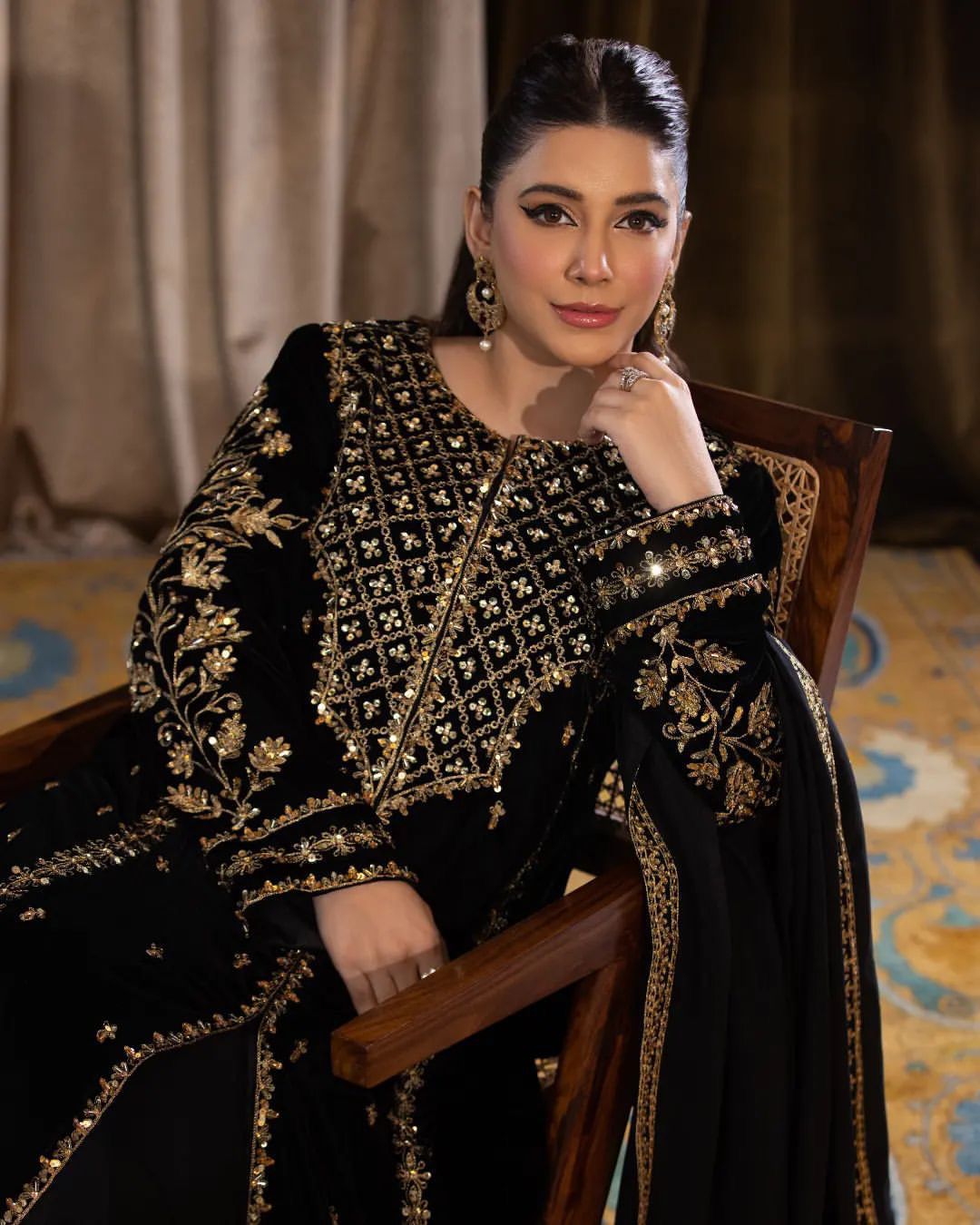Beautifully Stitched 3-piece partywear set with heavy embroidery and sequence work.