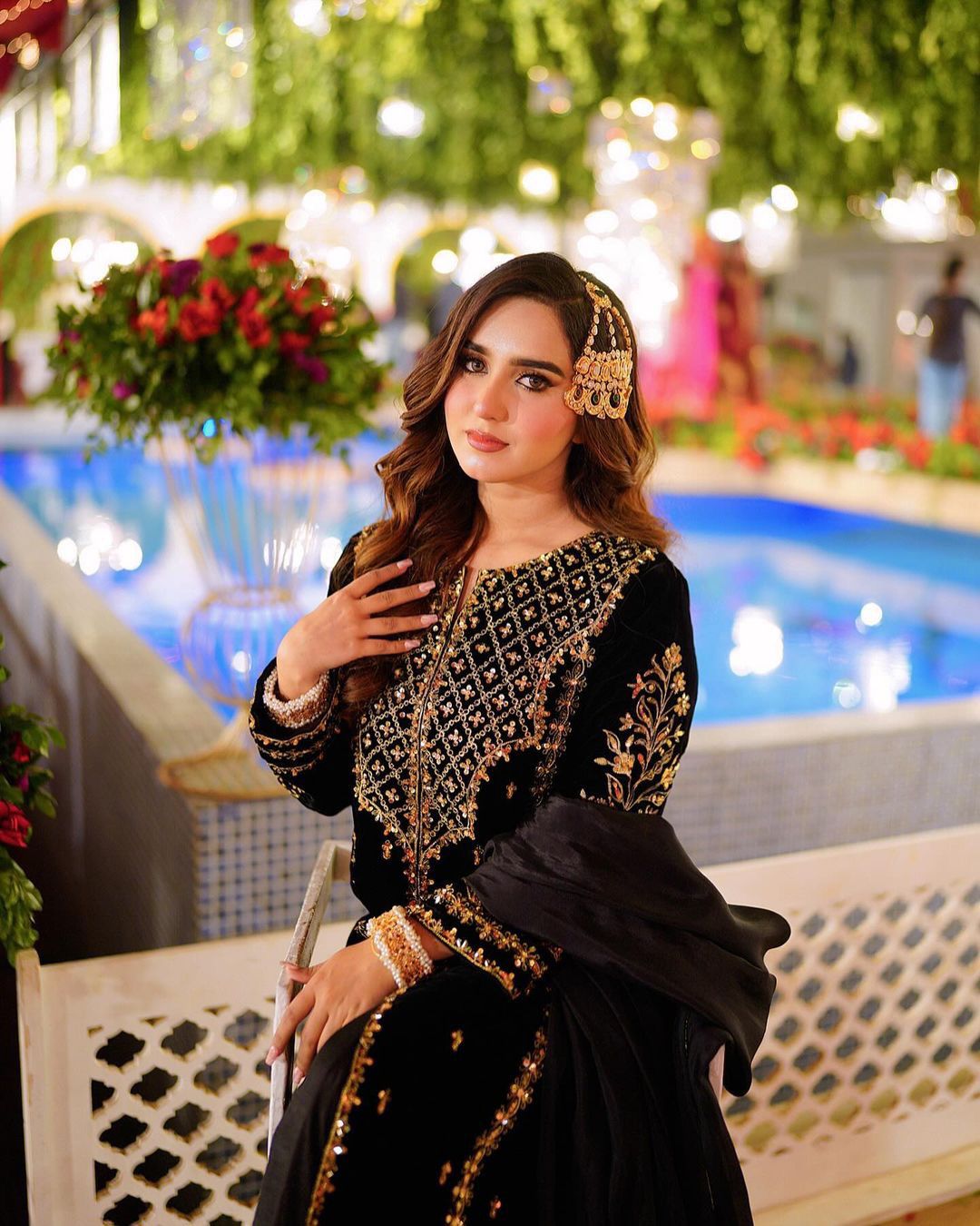 Beautifully Stitched 3-piece partywear set with heavy embroidery and sequence work.