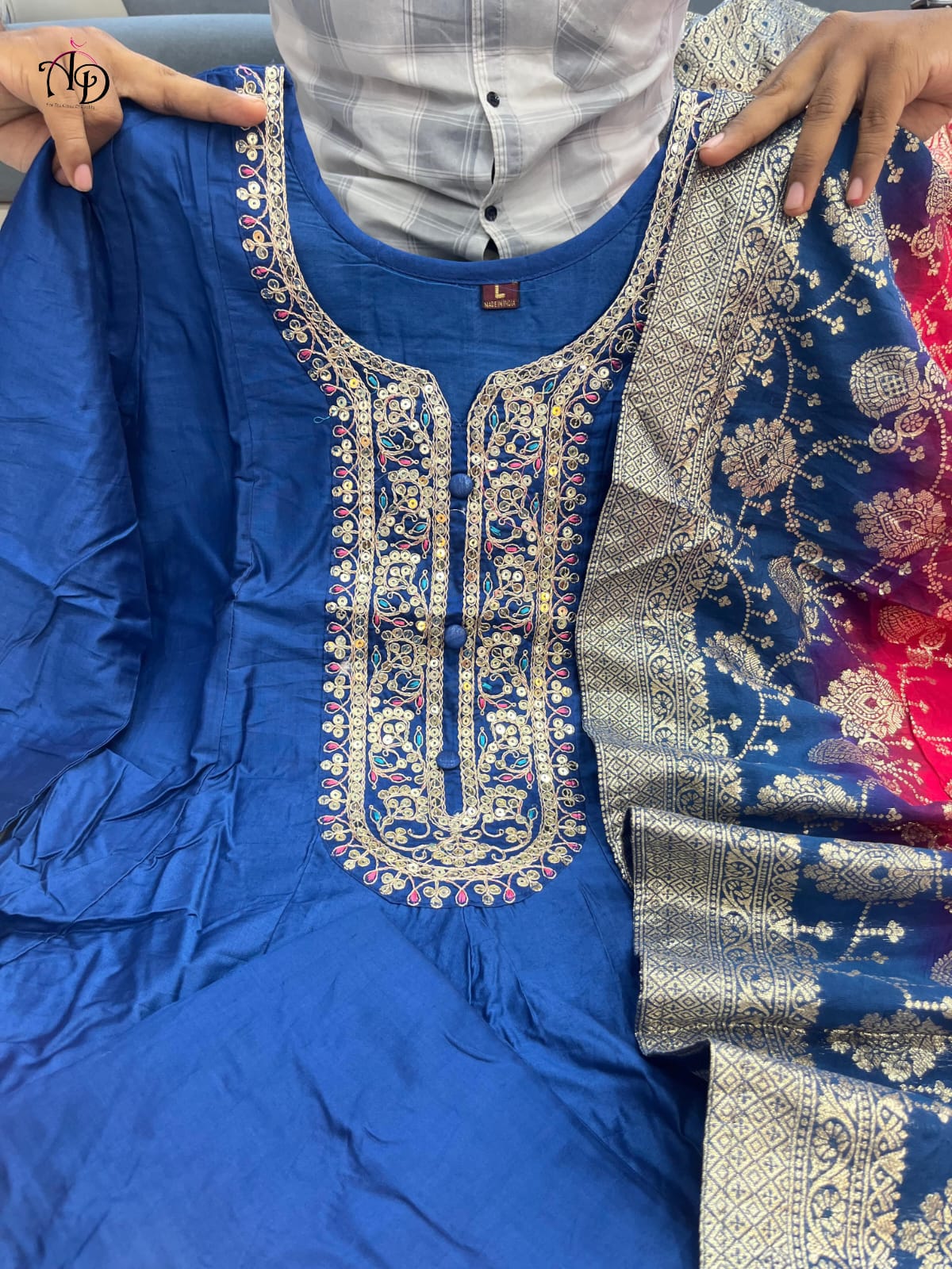 ๐ผ Jashn-E-Bahaaraa โ Anarkali Flared Kurti Pant Dupatta Set ๐ผ