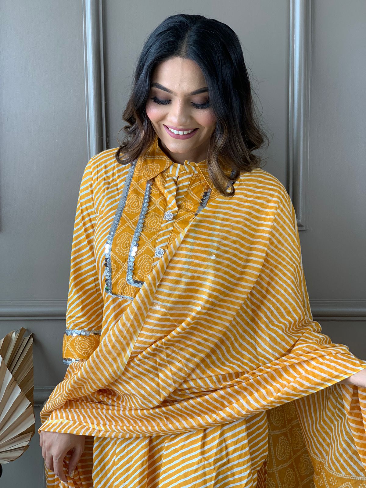 Lehariya Cotton Kurta Set π