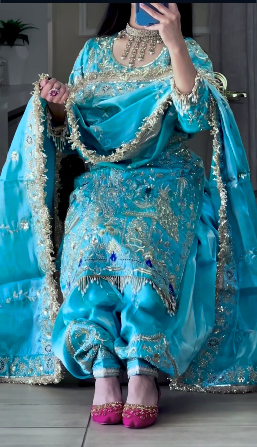 "Nayantara – Embroidered Dhoti Salwar Suit"