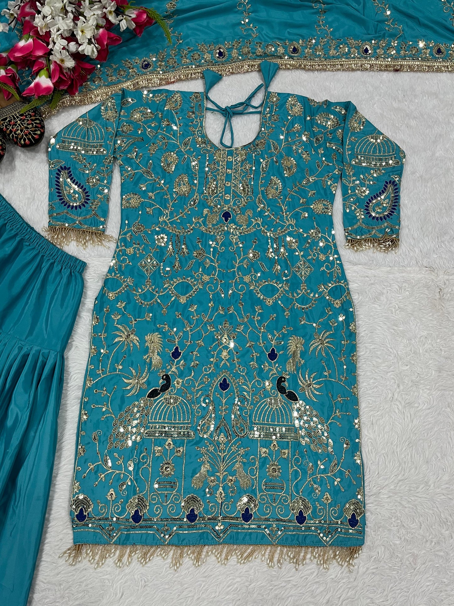"Nayantara – Embroidered Dhoti Salwar Suit"