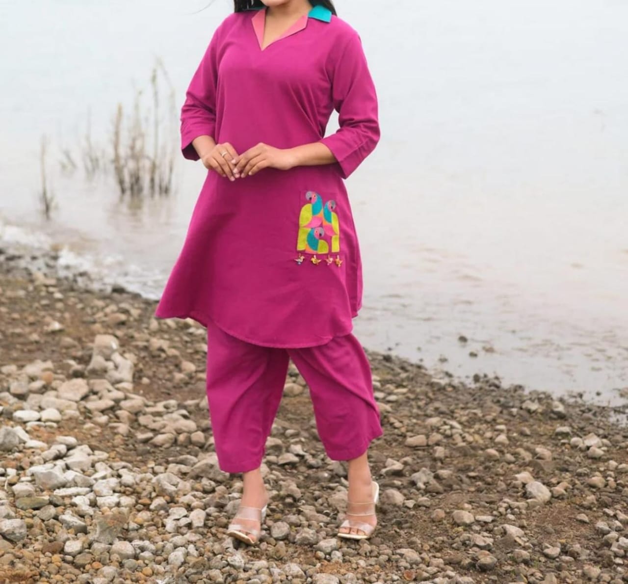 "Pariyaa β Aari Work Cotton Co-ord Set"