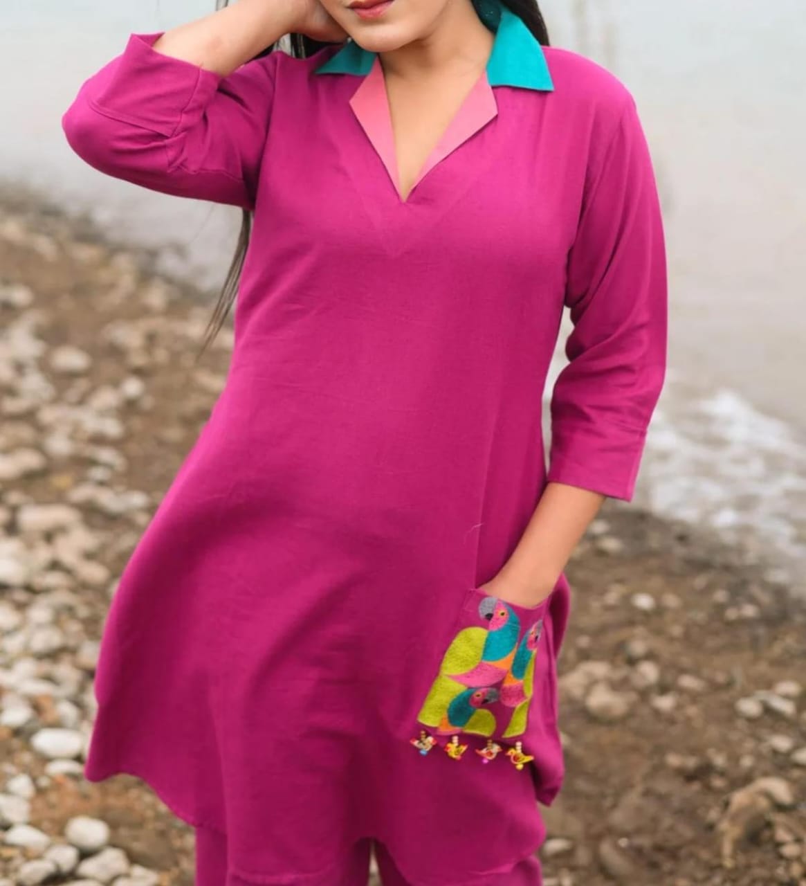 "Pariyaa β Aari Work Cotton Co-ord Set"