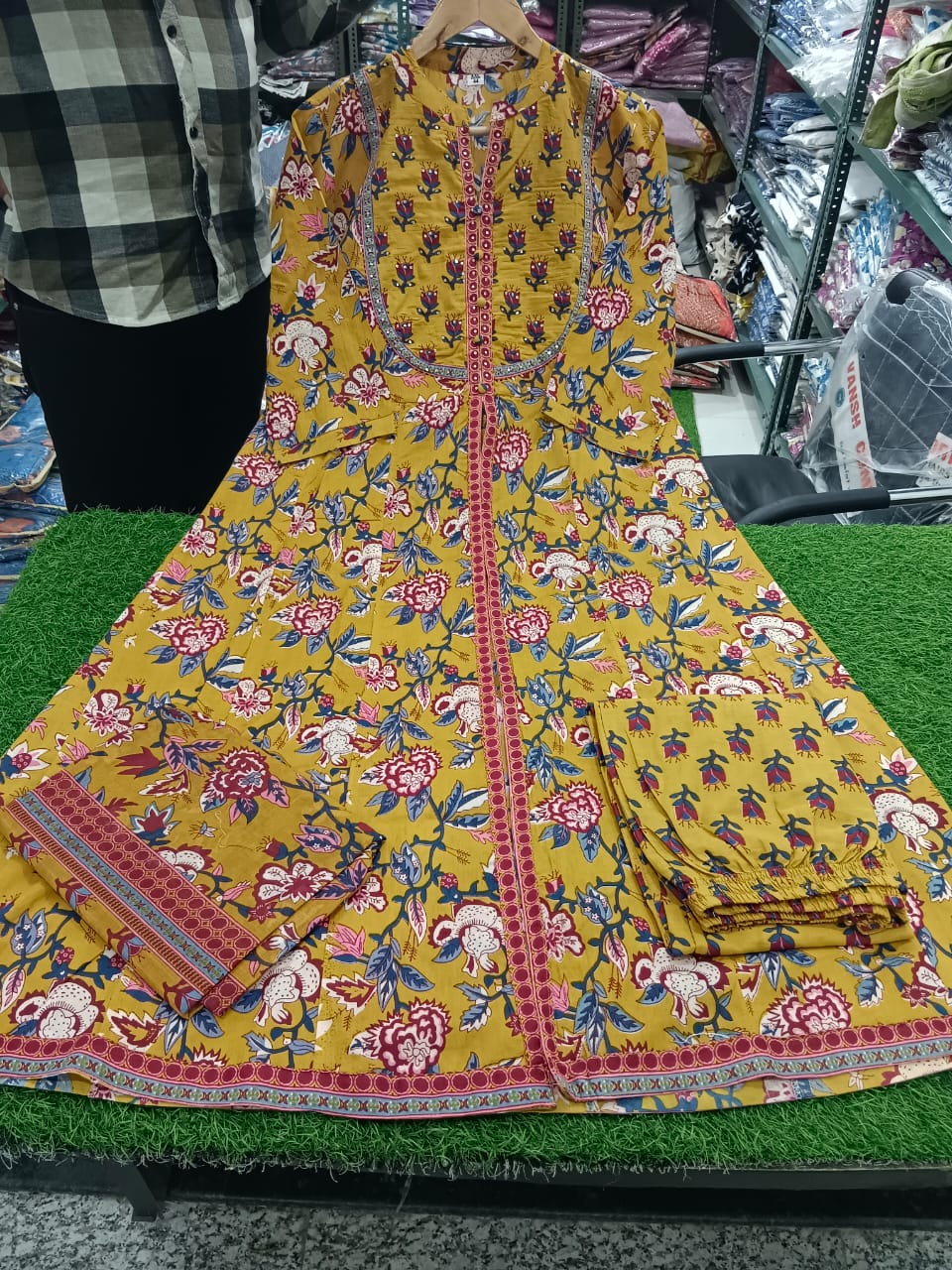 "Meher – Adda Work Cotton Kurta Set"