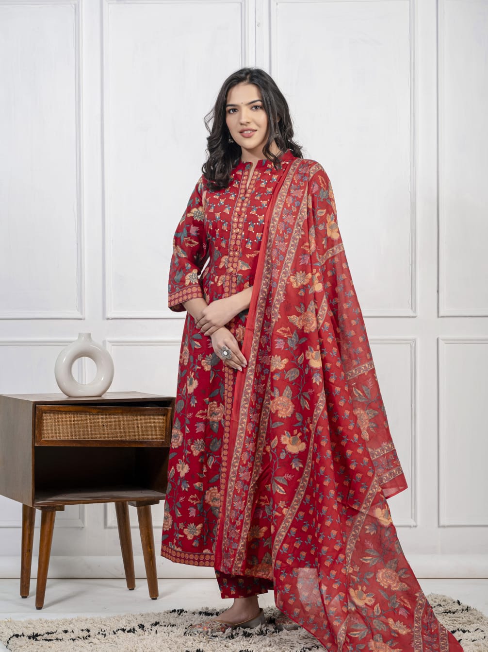"Meher – Adda Work Cotton Kurta Set"