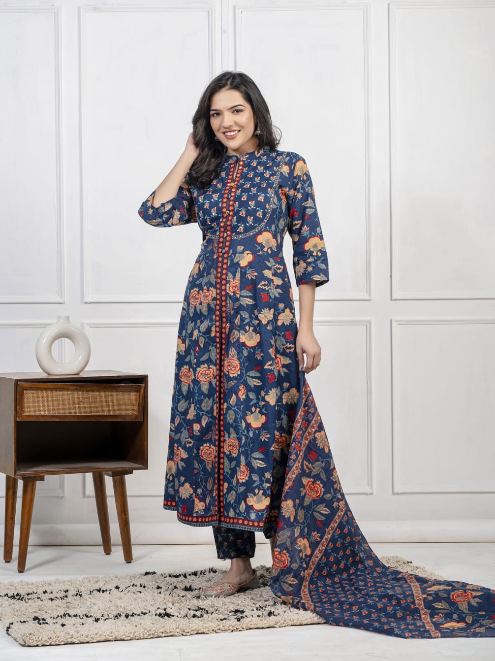 "Meher – Adda Work Cotton Kurta Set"