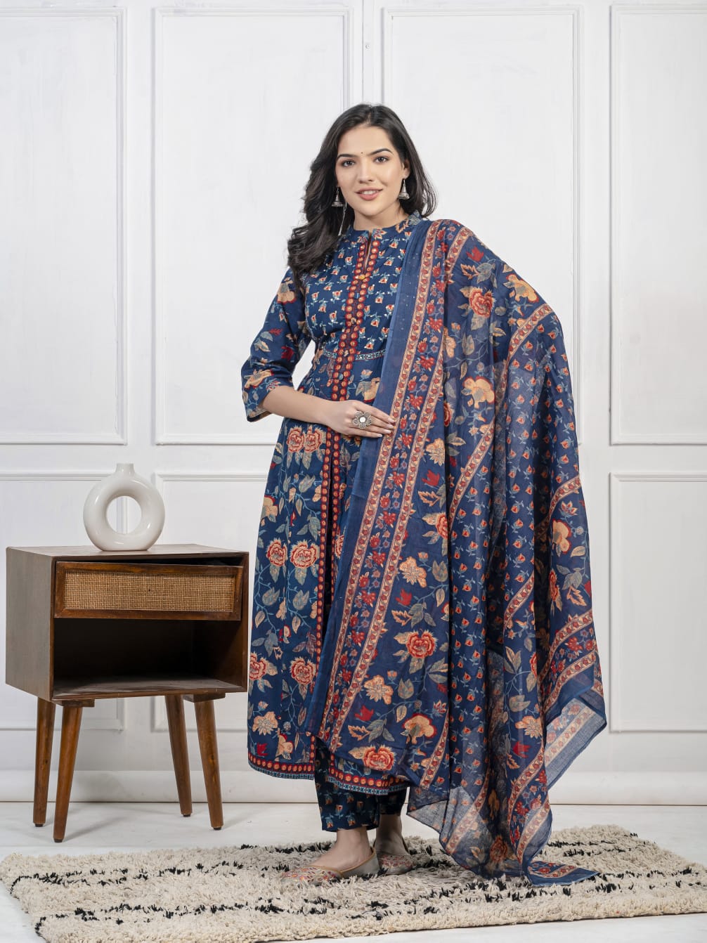 "Meher – Adda Work Cotton Kurta Set"