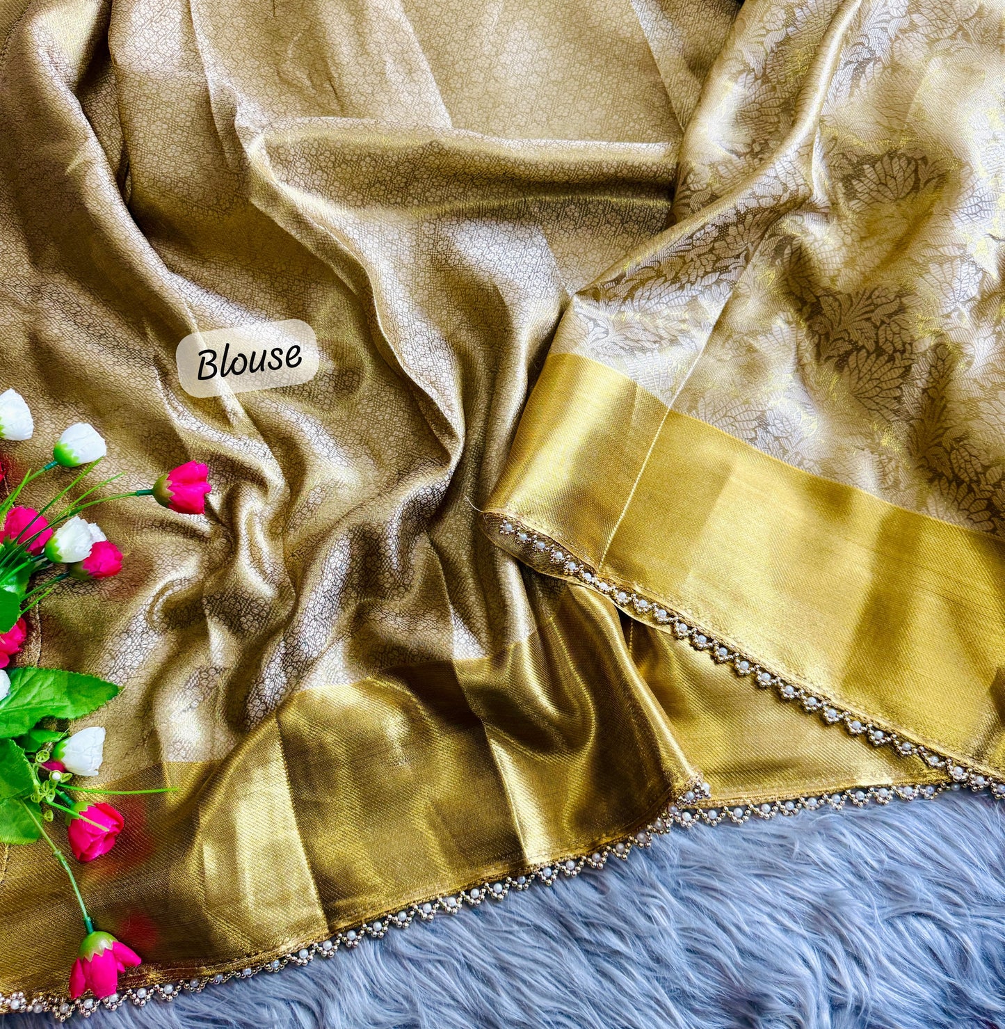 Nita Elegance β Golden Tissue Silk Saree
