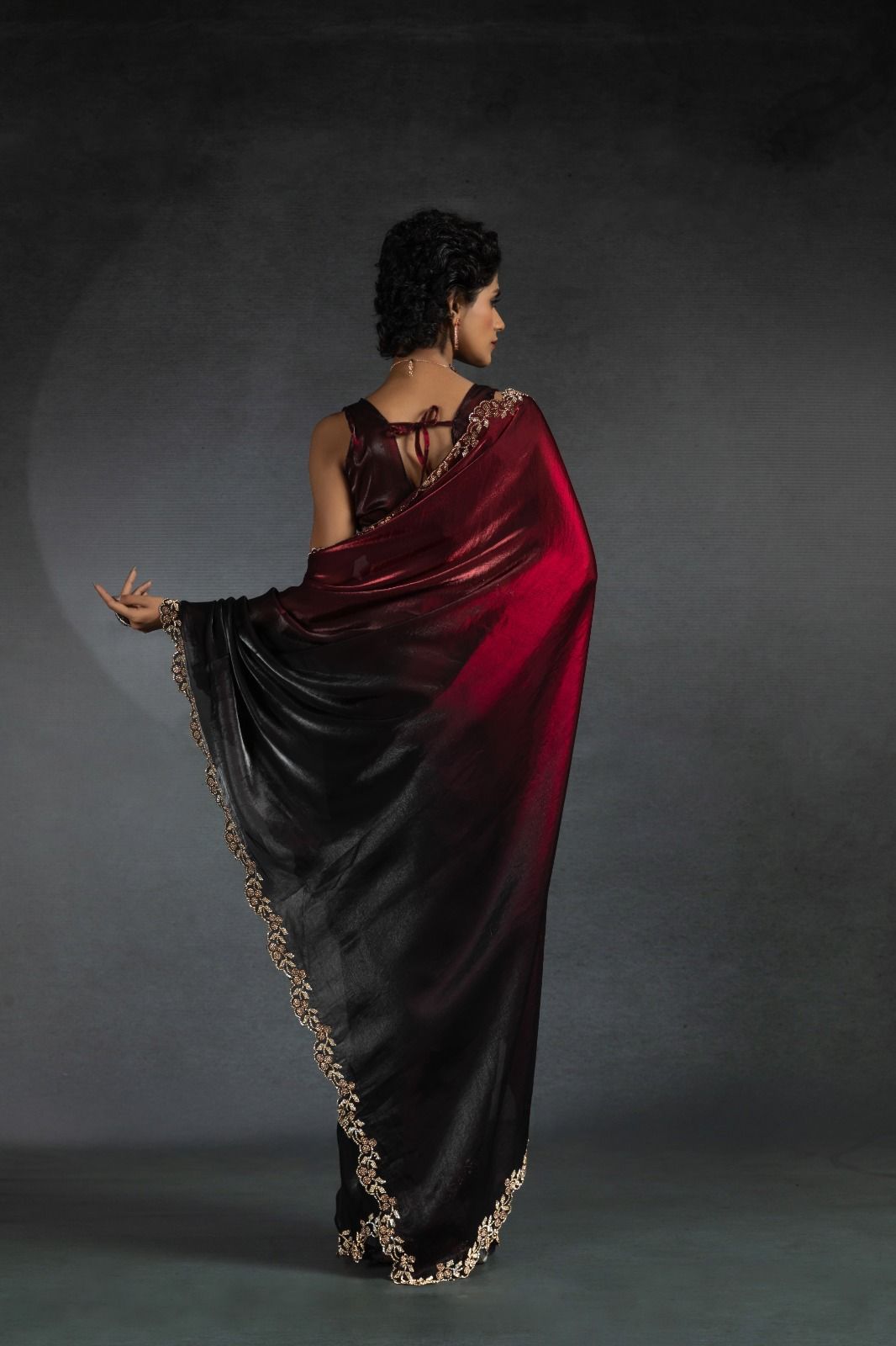 Starry Elegance – NC-5456 | Shaded Space Silk Saree