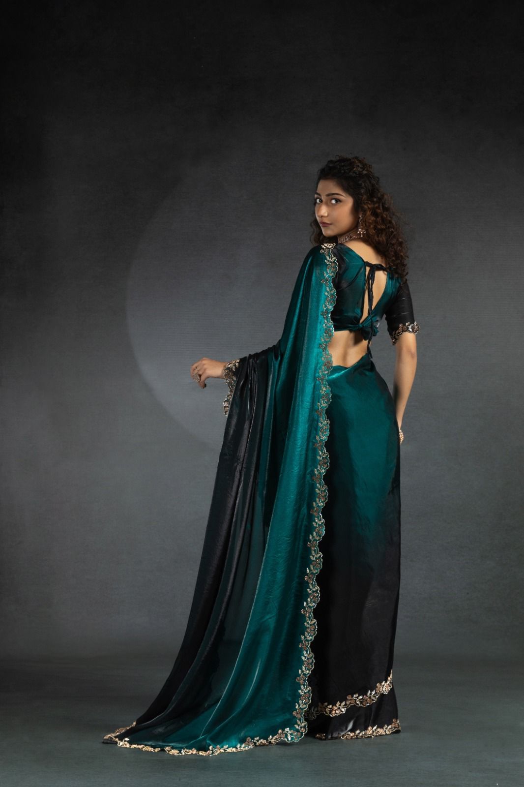 Starry Elegance – NC-5456 | Shaded Space Silk Saree