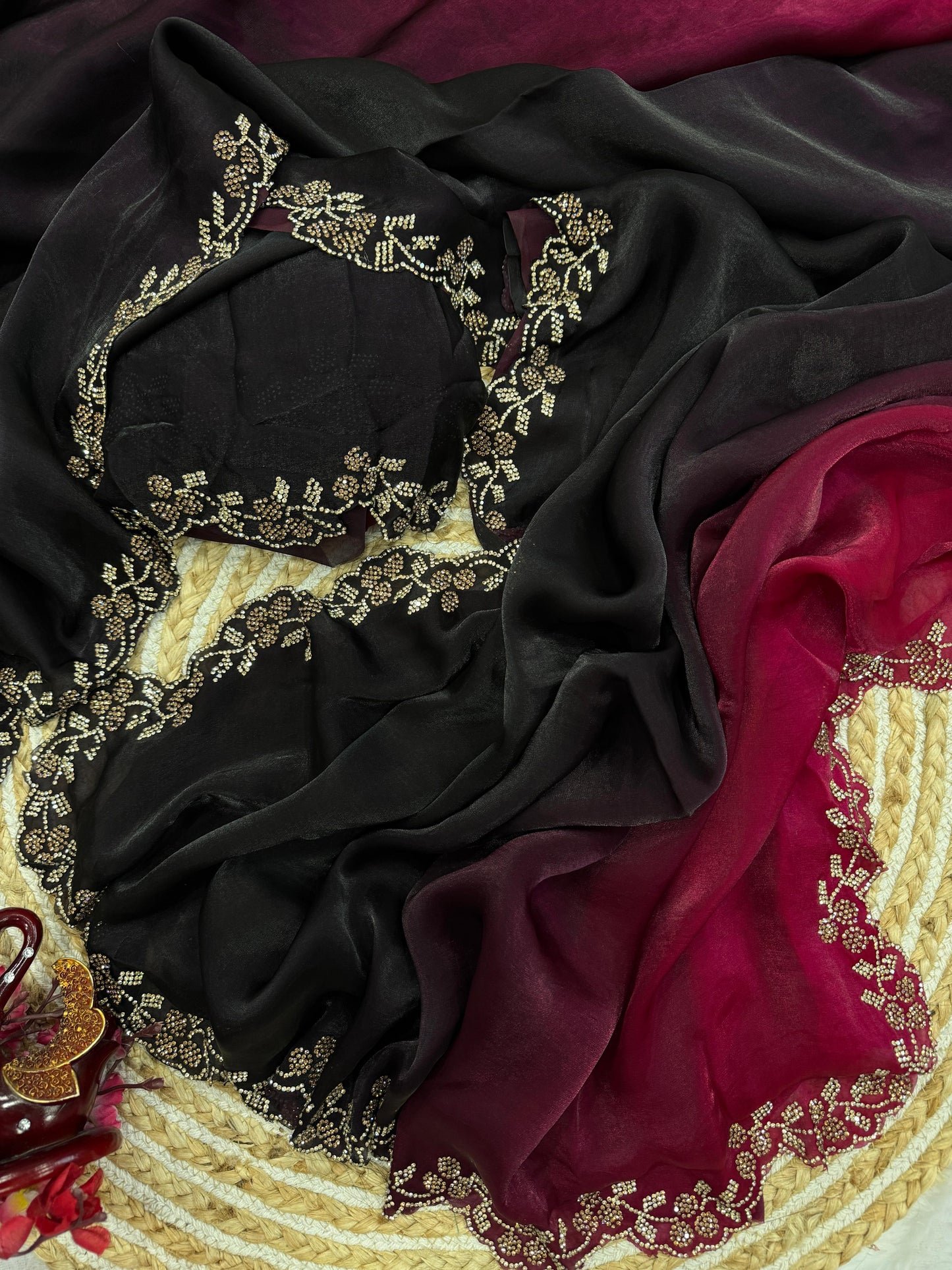 Starry Elegance – NC-5456 | Shaded Space Silk Saree