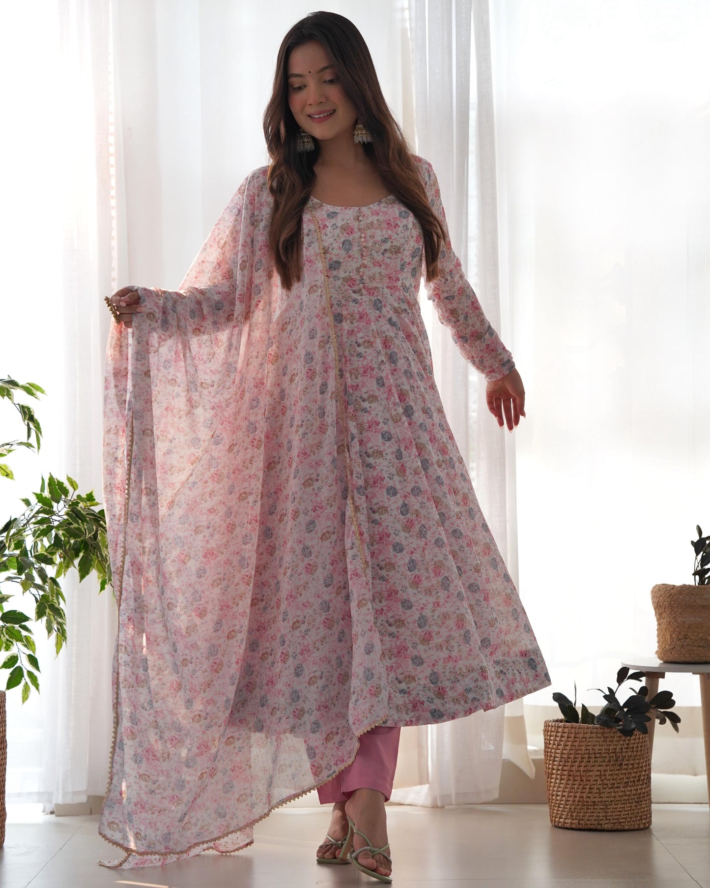 "Rose Mist Designer Anarkali"