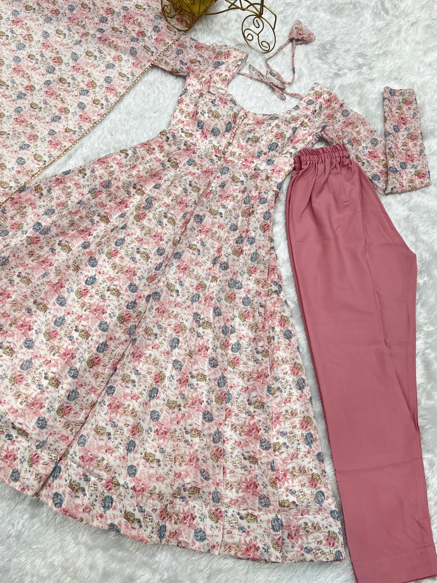 "Rose Mist Designer Anarkali"