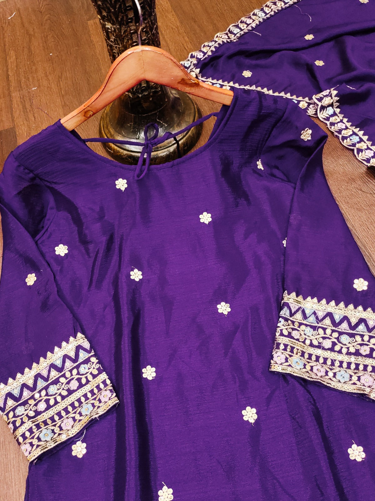 Rakhi Edition ā FE-84 Designer Chinon Sharara Set with Heavy Embroidery