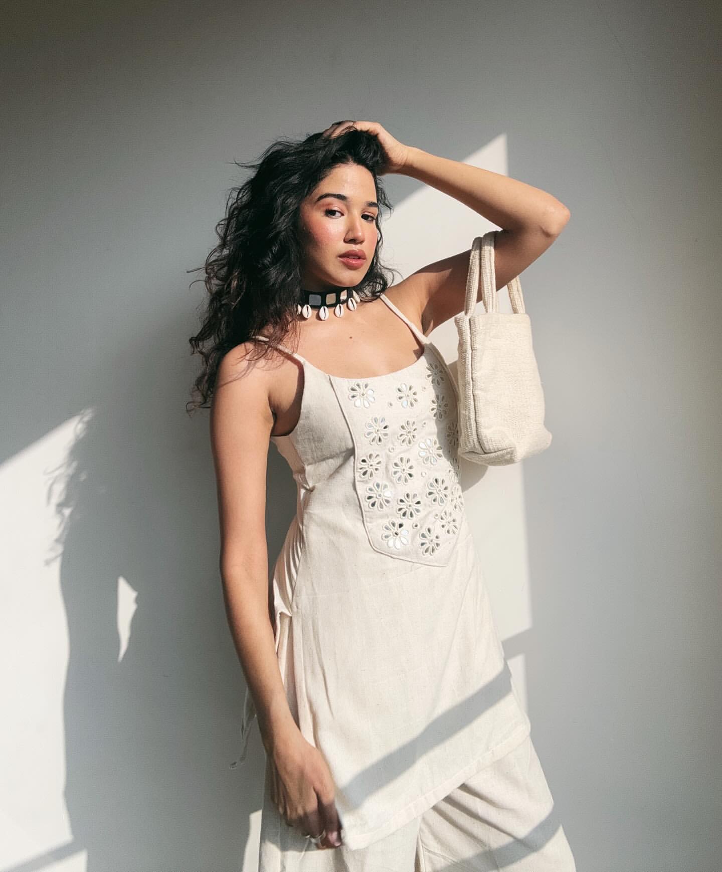 Elegant Cotton Flex Coord Set with Mirror Work