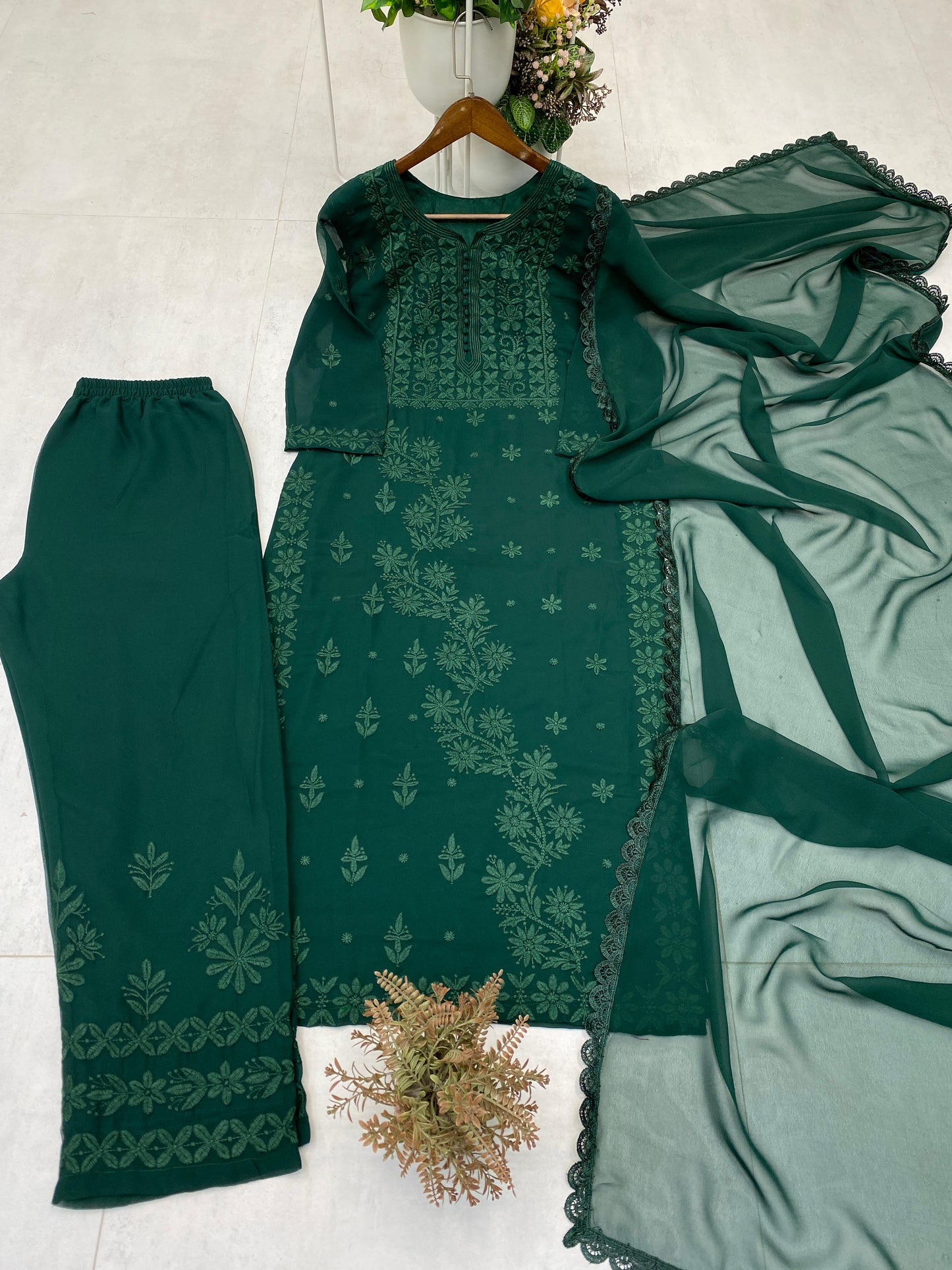 Designer Embroidered Georgette Suit Set with Dupatta ✨
