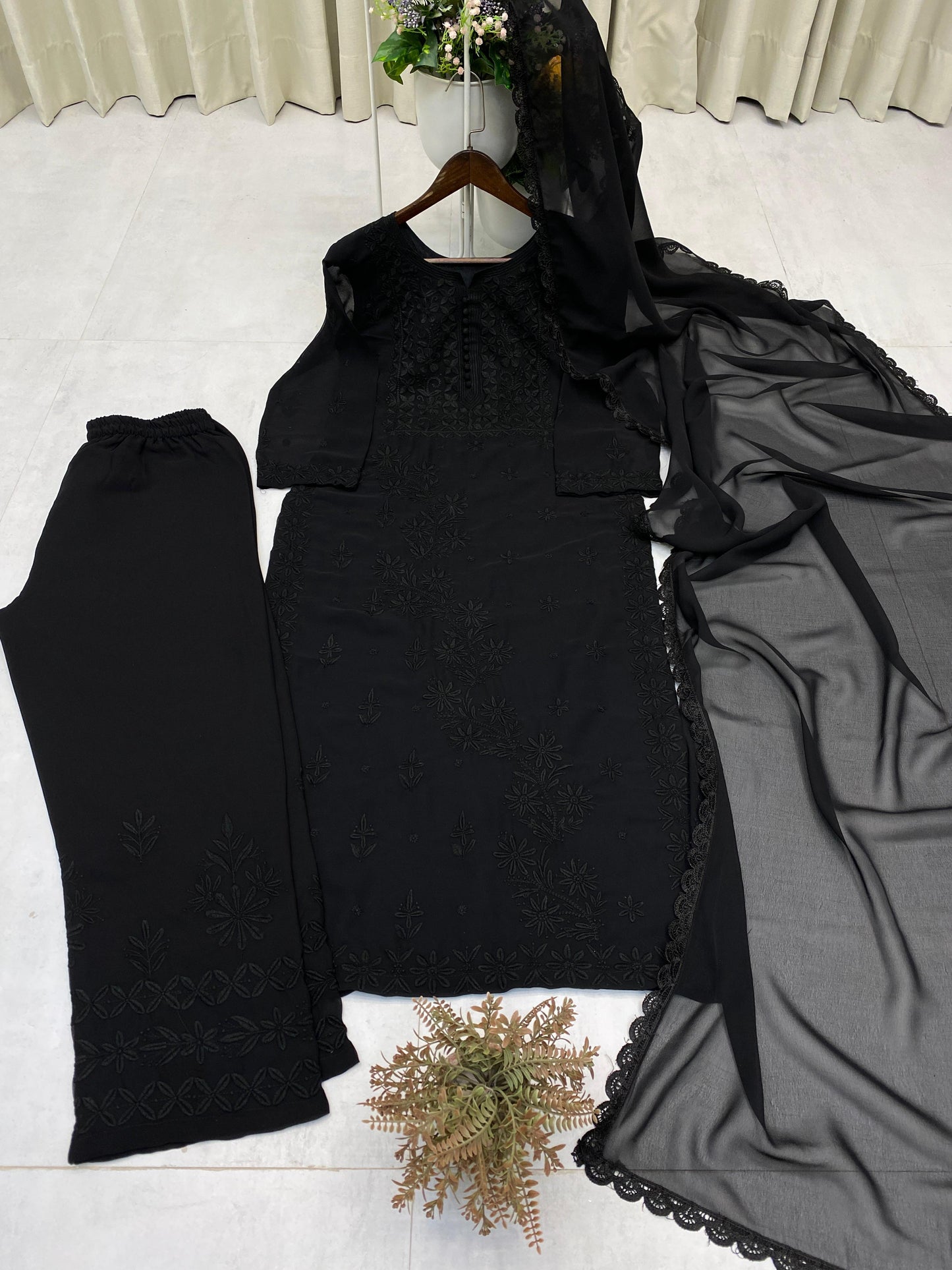 Designer Embroidered Georgette Suit Set with Dupatta ✨