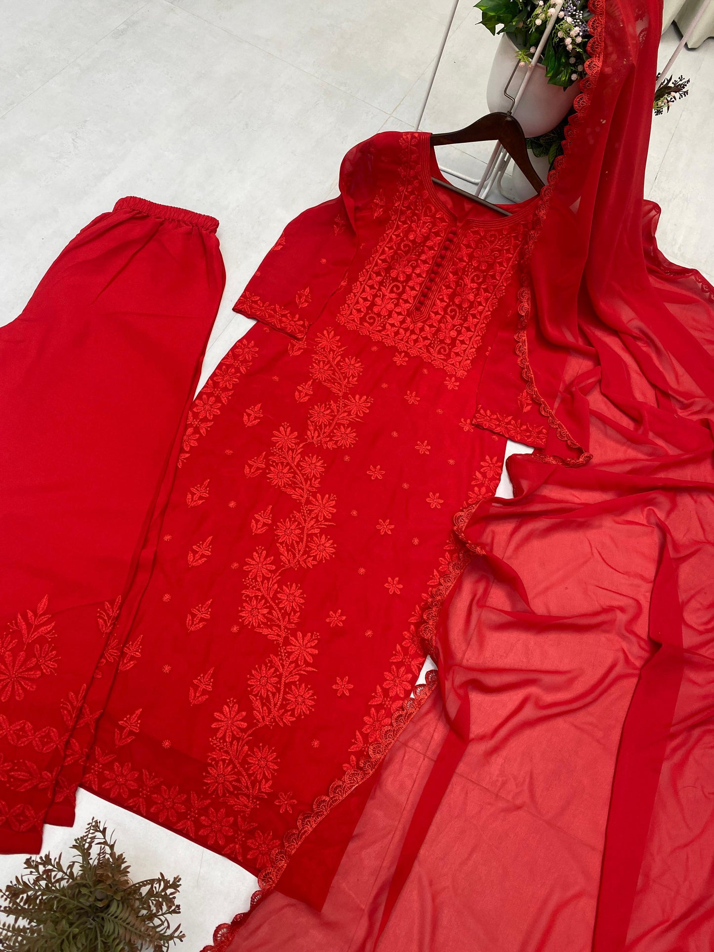 Designer Embroidered Georgette Suit Set with Dupatta ✨