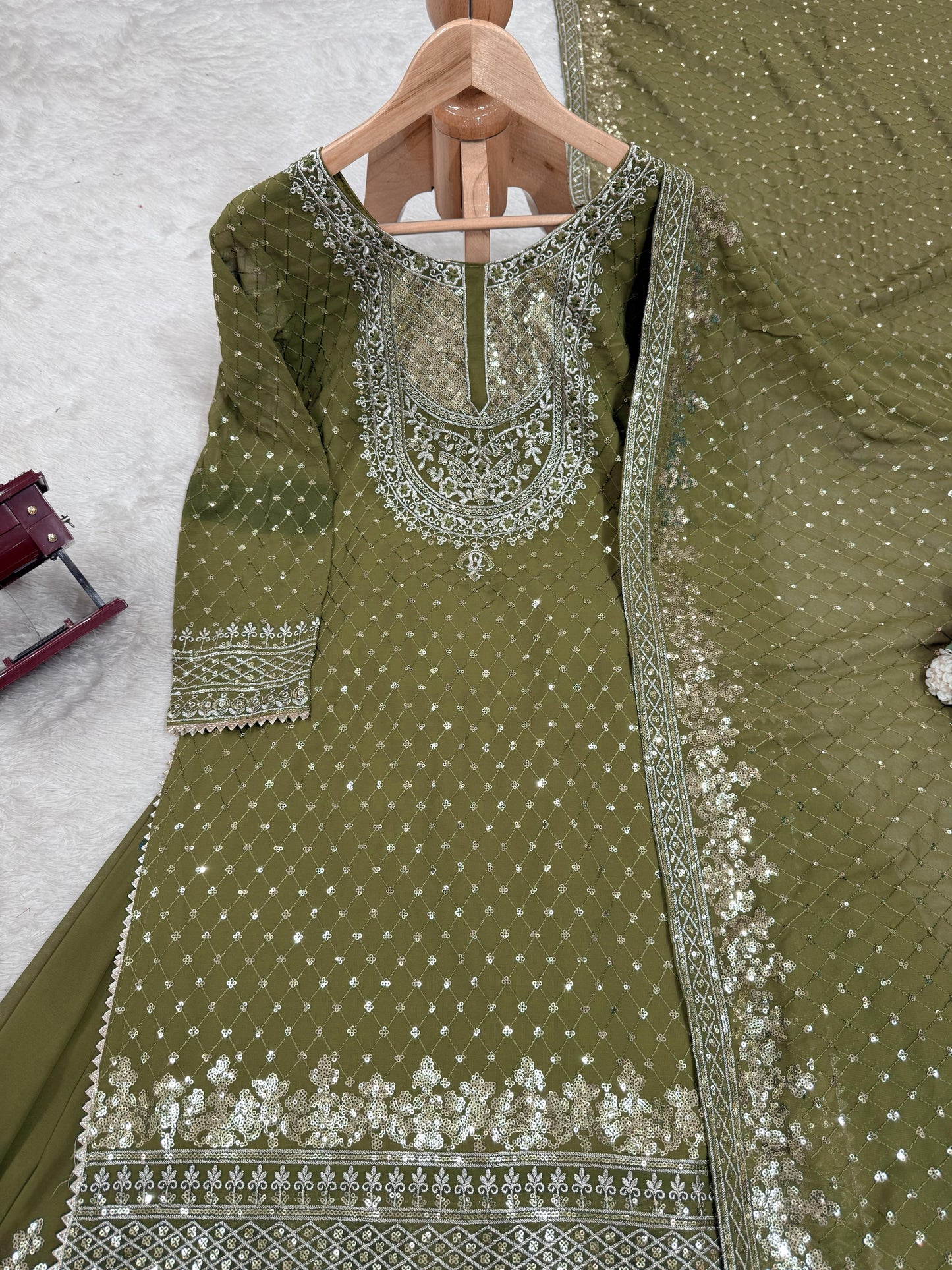 ๐ซ Elegant Faux Georgette Sharara Suit Set with Dupatta ๐ซ