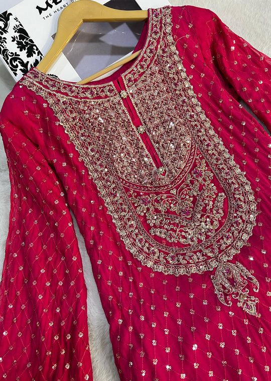 ๐ซ Elegant Faux Georgette Sharara Suit Set with Dupatta ๐ซ