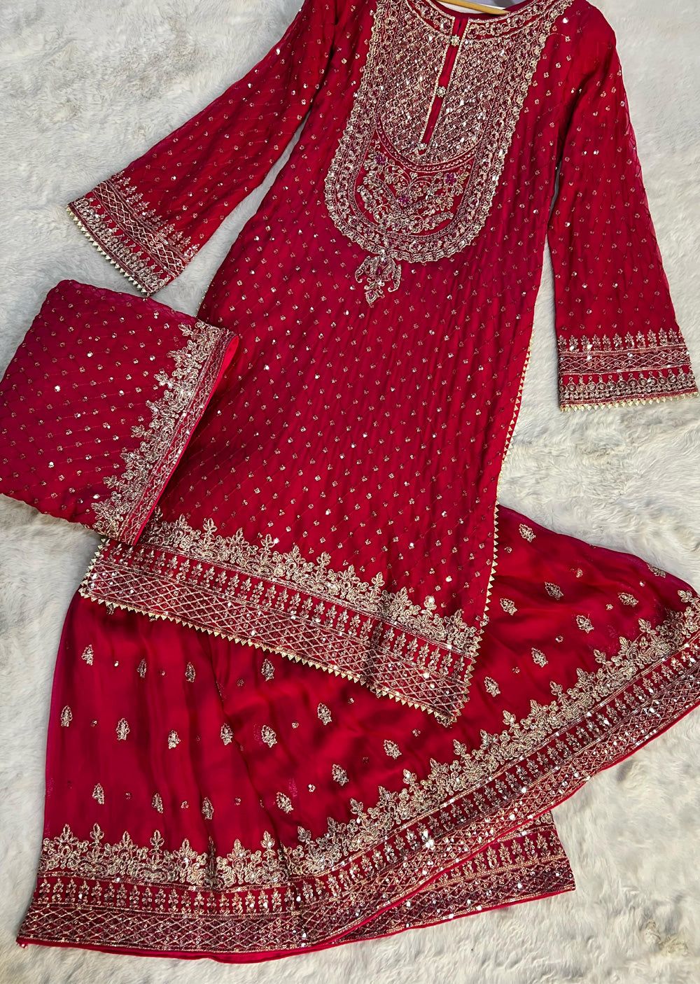 ๐ซ Elegant Faux Georgette Sharara Suit Set with Dupatta ๐ซ