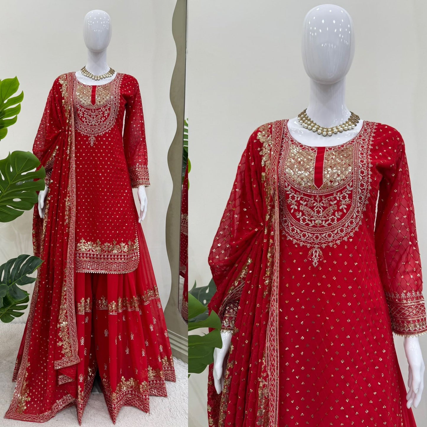 ๐ซ Elegant Faux Georgette Sharara Suit Set with Dupatta ๐ซ