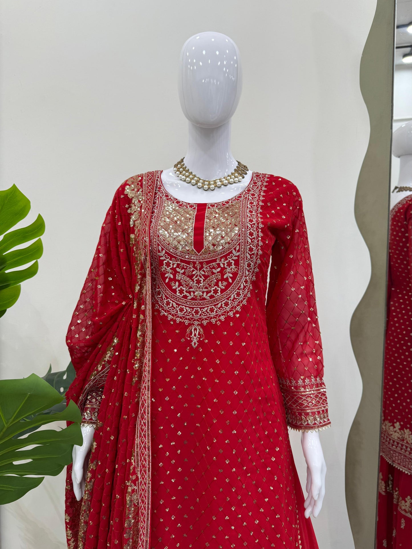 ๐ซ Elegant Faux Georgette Sharara Suit Set with Dupatta ๐ซ