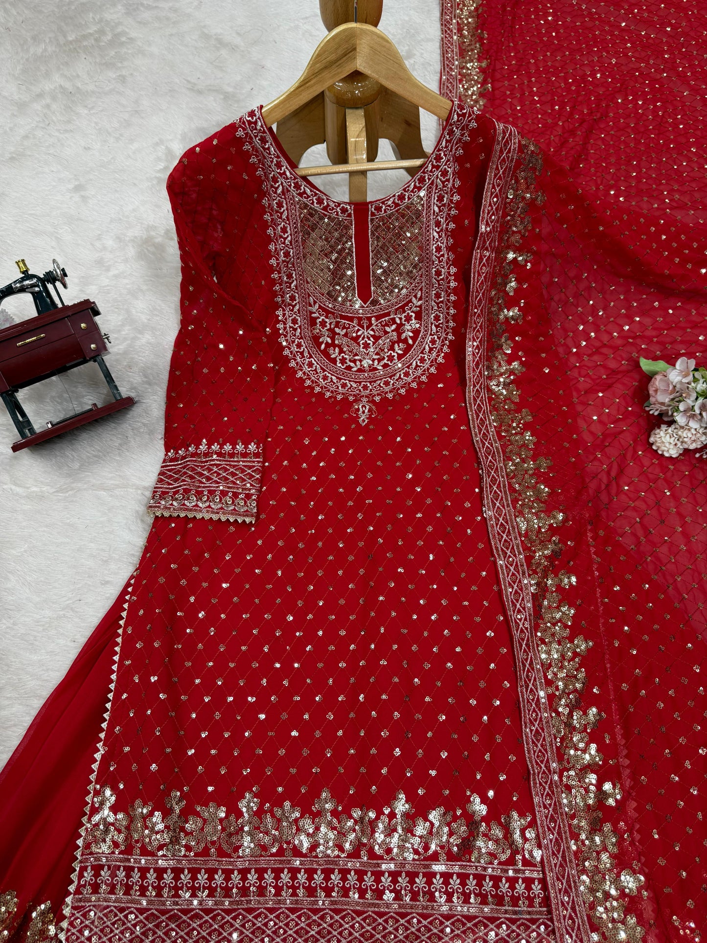๐ซ Elegant Faux Georgette Sharara Suit Set with Dupatta ๐ซ