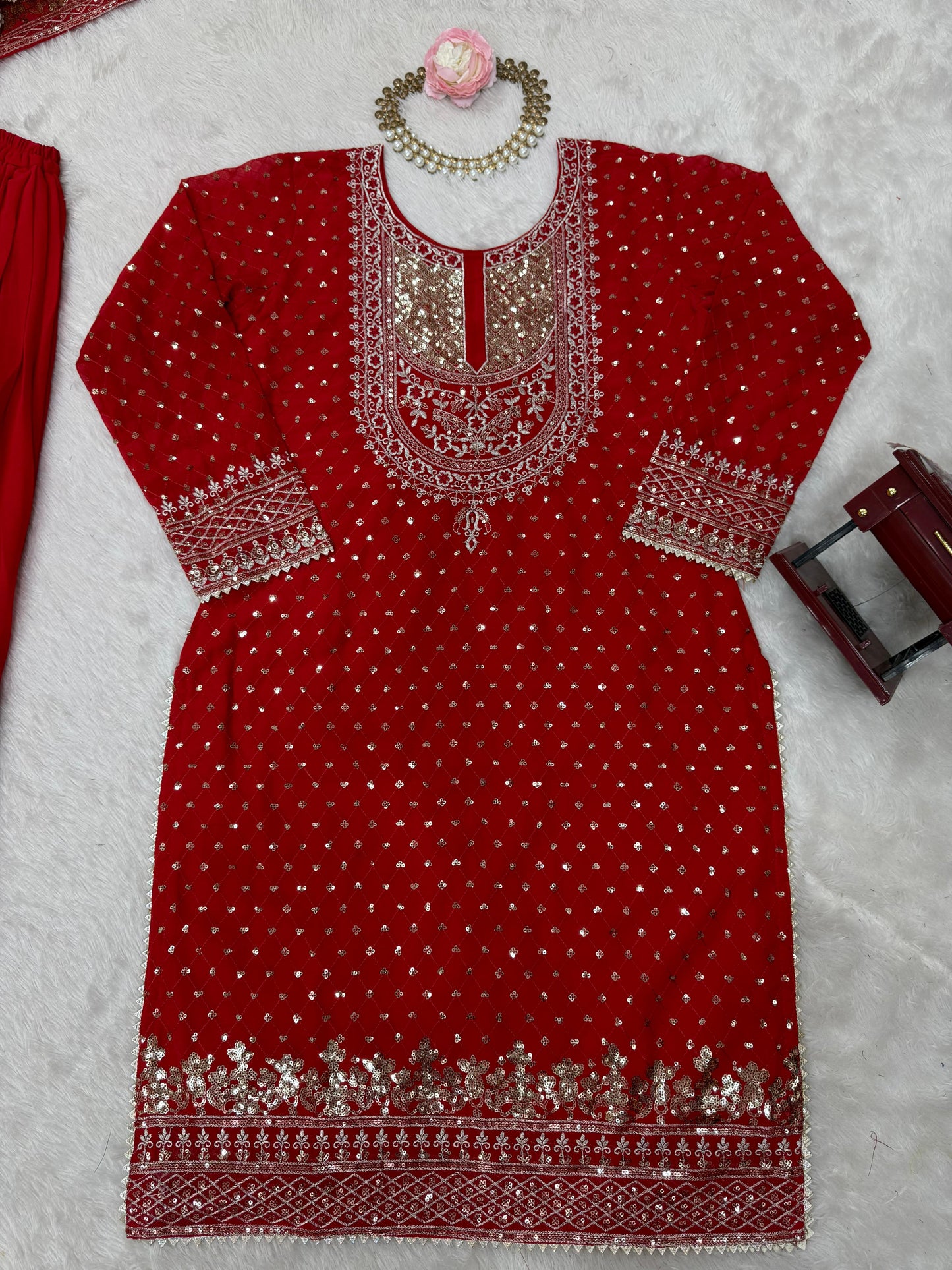 ๐ซ Elegant Faux Georgette Sharara Suit Set with Dupatta ๐ซ
