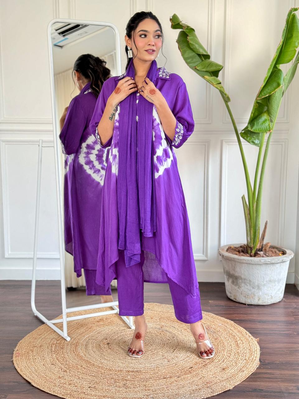 New Tie & Dye Embroidered Suit Set ✨