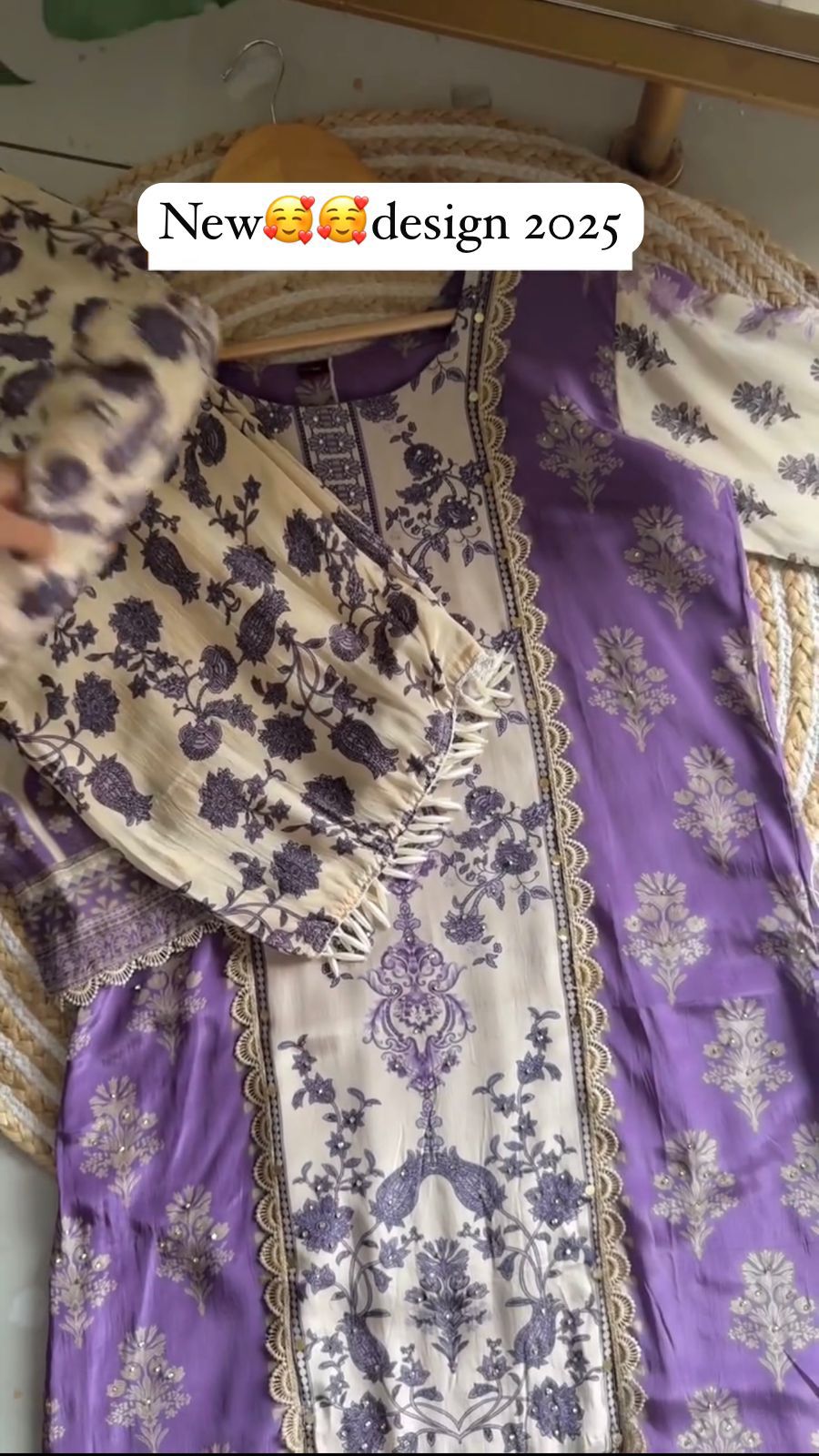 "LG-1968 Maslin Printed Kurta-Pant Set with Real Mirror & Lace Work"