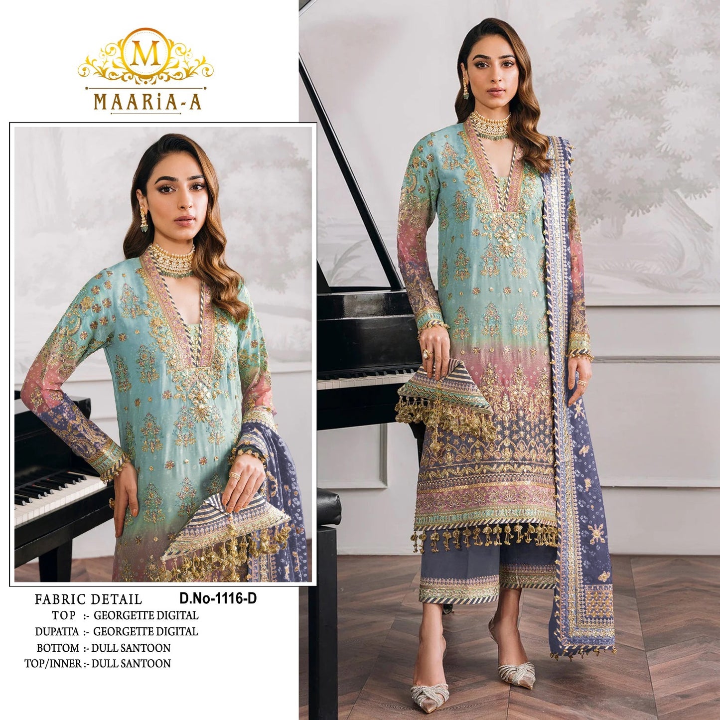 "Z20 Heavy Fox Georgette Embroidered Suit Set