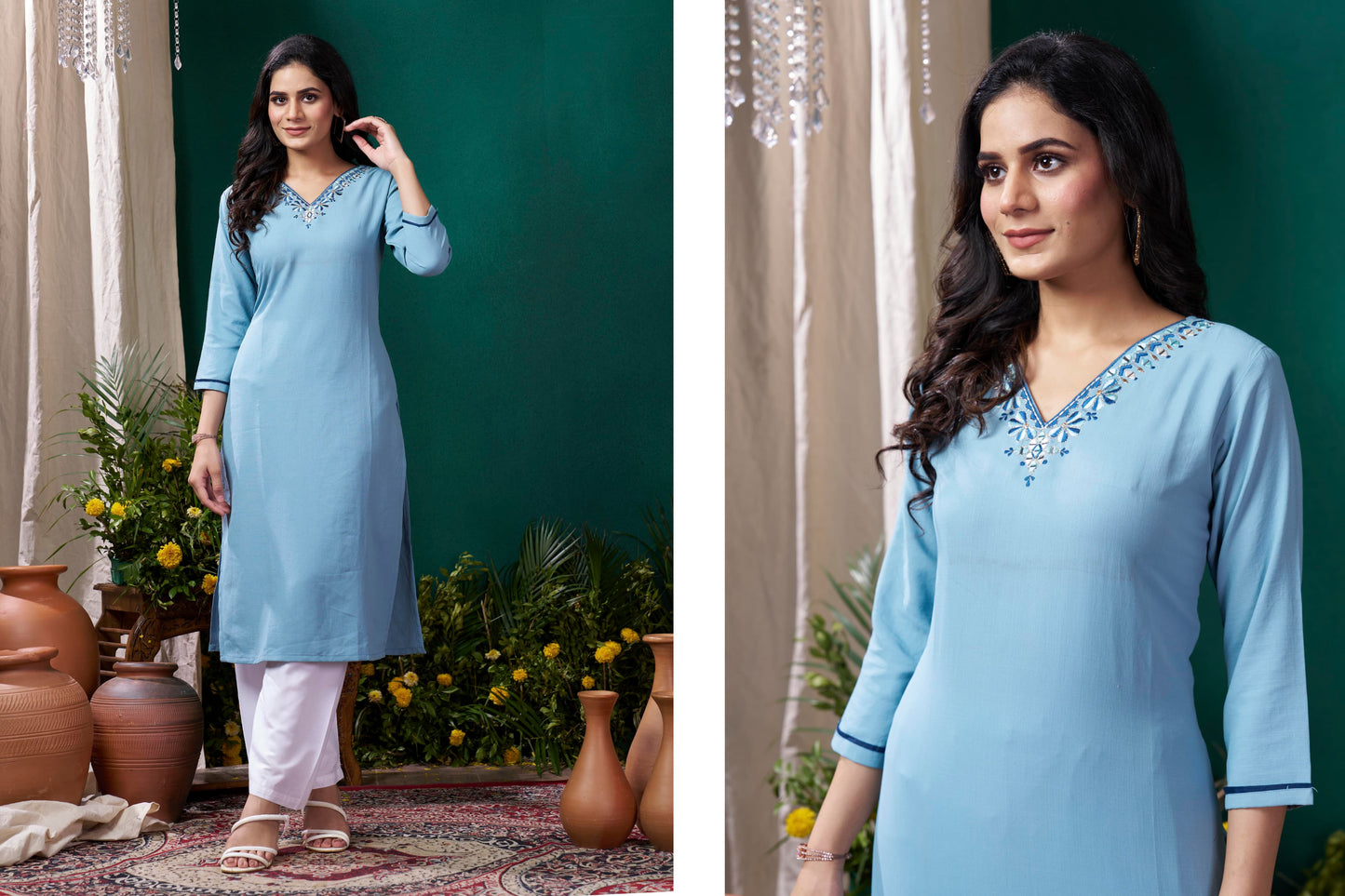 Giva Vol-2️⃣ –Cotton kurti Everyday Elegance with a Touch of Handwork
