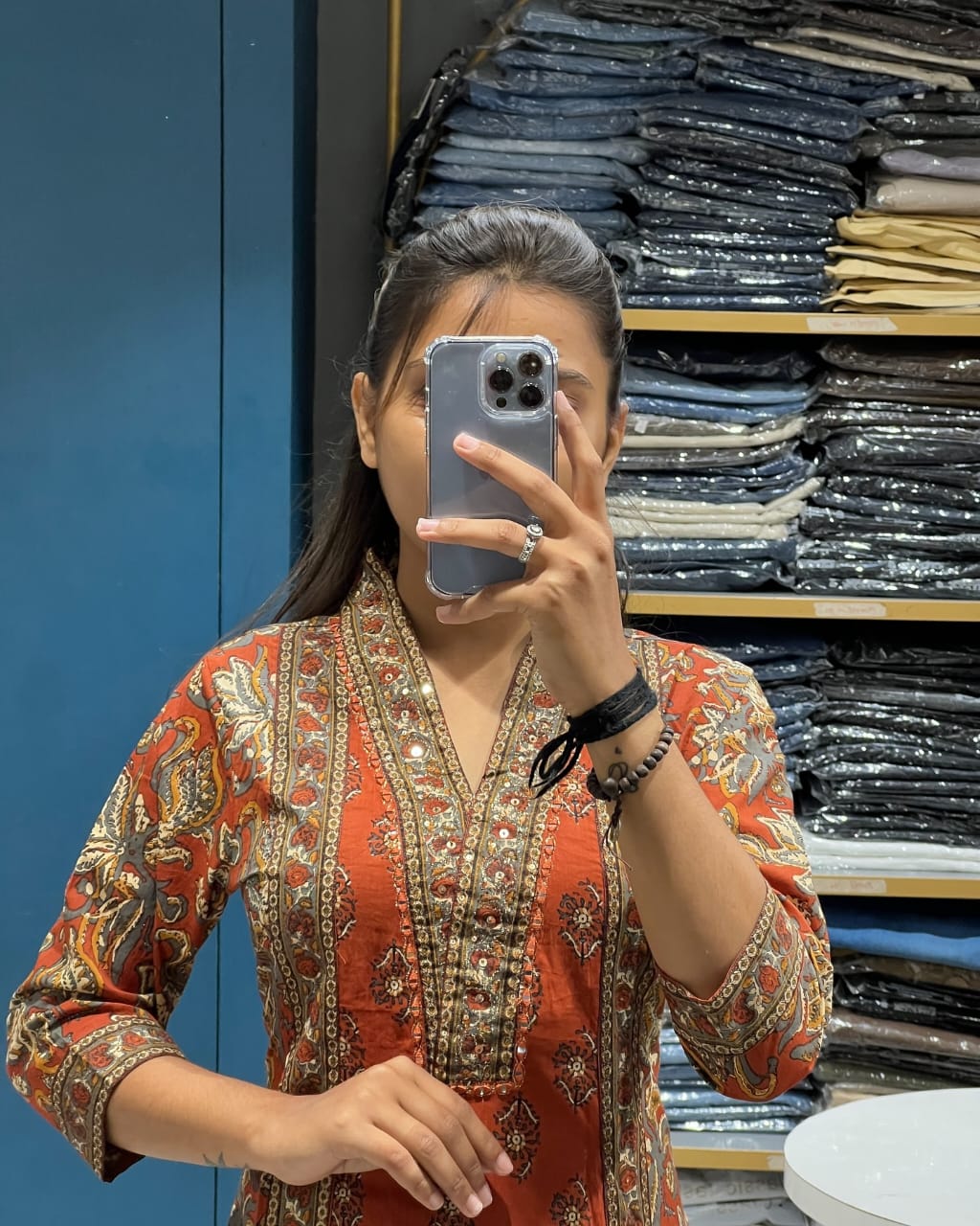 Cotton Printed A-Line Kurti Set with Dupatta & Palazzo Pants