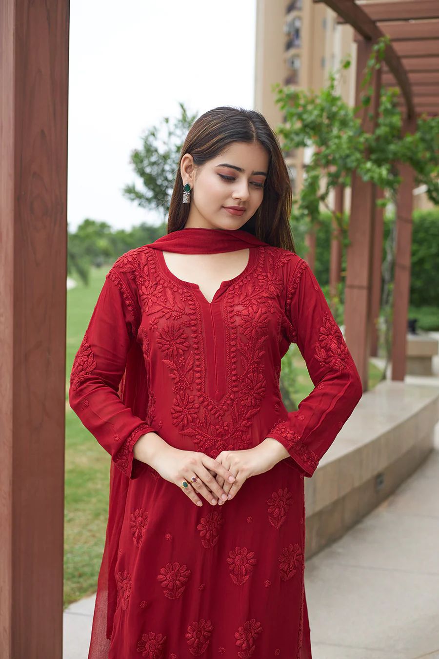 Exclusive Designer Georgette Embroidered Suit Set